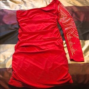 Red party dress